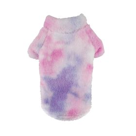 Soft Plush Pullover (Color: Tie-Dye Pink & Purple, size: 4X-Large)